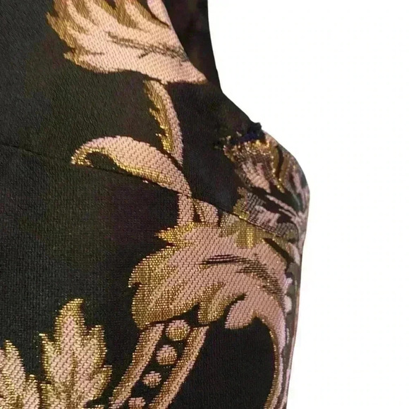 The Children's Place Dress Size 14 Black Gold Fit & Flare Asymmetrical Hem Party - Picture 3 of 10